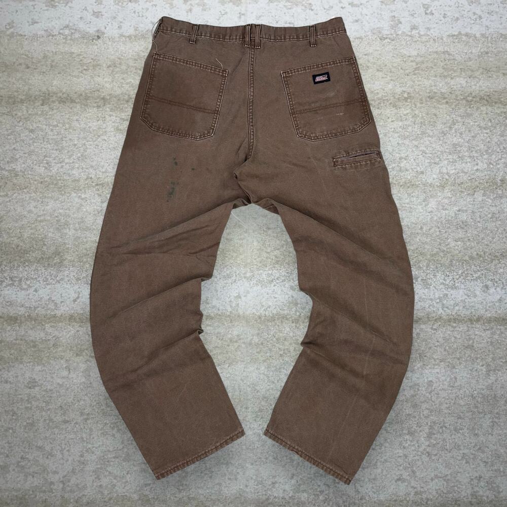 Vintage 90s Dickies Carpenter Pants 36x34 Baggy Wide Leg Fit Chocolate Brown